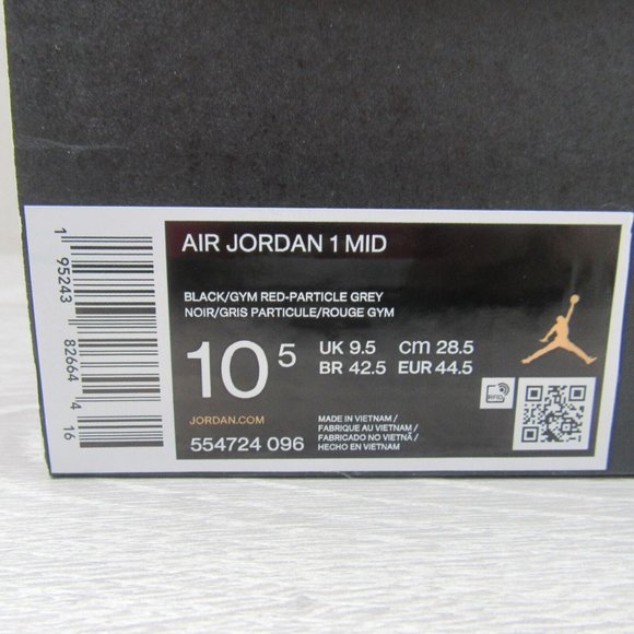 Air Jordan 1 Mid Shadow Red Black Shoes Men's Size 10.5 NEW - Picture 14 of 14